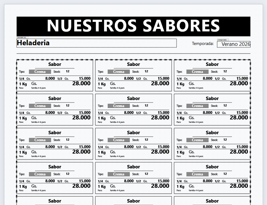 Heladería sabores